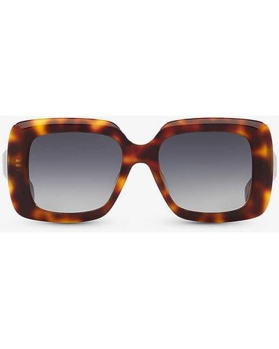 Celine Cl40263i Bold 3 Dots Square-frame Acetate Sunglasses - Brown