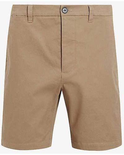 AllSaints Neiva Mid-rise Cotton-blend Shorts - Natural