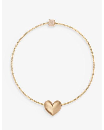 Lauren Rubinski Puffed Heart 14ct Yellow-gold Necklace - Natural