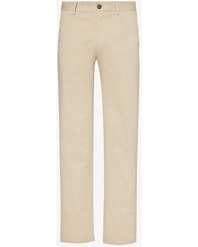 Sunspel Regular-fit Straight-leg Stretch-cotton Trousers - Natural