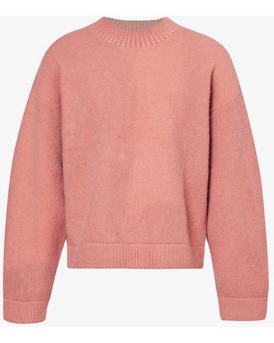 Represent Sprayed Horizons Brushed-texture Alpaca Wool-blend Knitted Jumper X - Pink