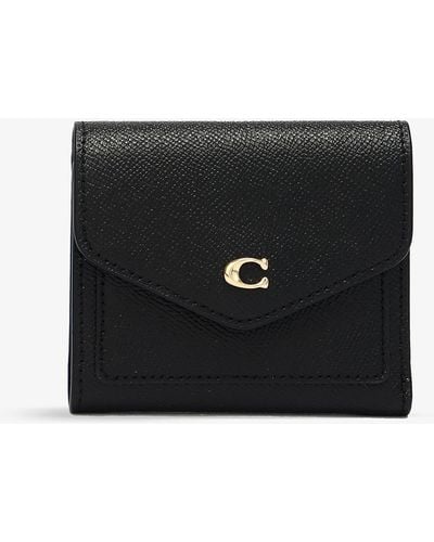COACH Wyn Small Crossgrain Leather Wallet - Black