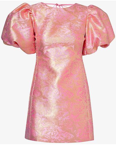 Sister Jane Louise Open-back Woven Mini Dress - Pink