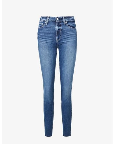 PAIGE Hoxton Ankle Skinny High-rise Jeans - Blue