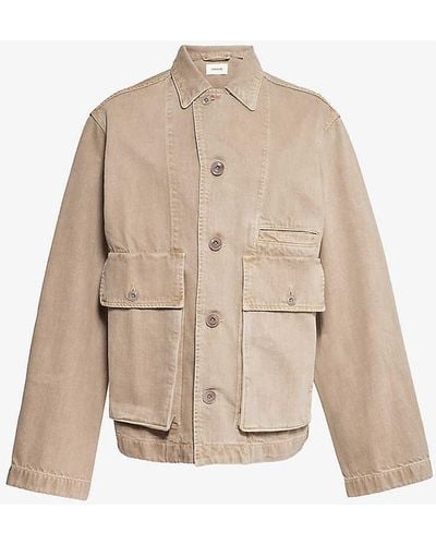 Lemaire Flap-pocket Faded-wash Denim Jacket - Natural
