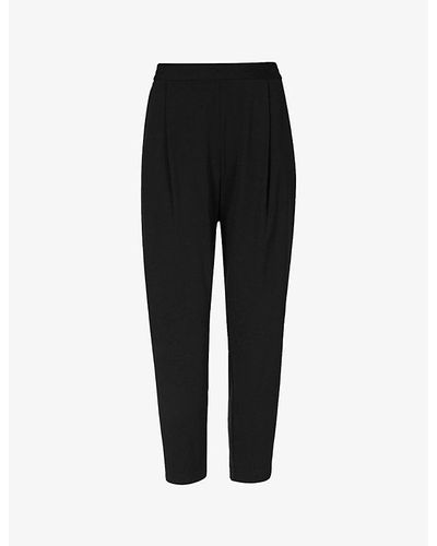 AllSaints Aleida Tri Tapered Mid-rise Stretch-woven Pants - Black