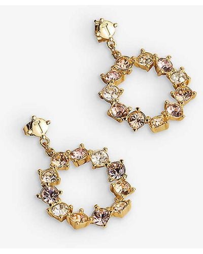 Ted Baker Crissty Crystal-embellished Brass Drop Earrings - White