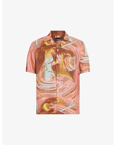 AllSaints Matsuri Graphic-print Woven Shirt X - Multicolour