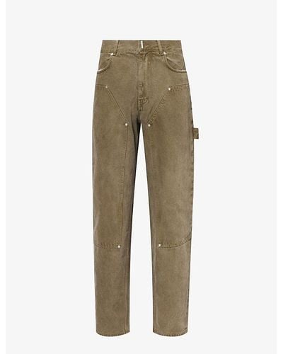 Givenchy Carpenter Paneled Hammer-loop Relaxed-fit Jeans - Green