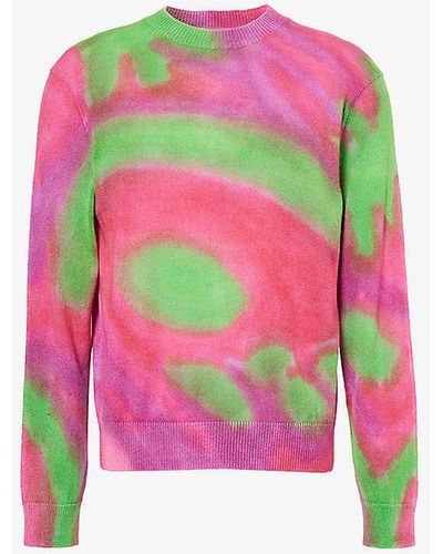 The Elder Statesman Tranquility Hand-dyed Relaxed-fit Cashmere Jumper - Pink