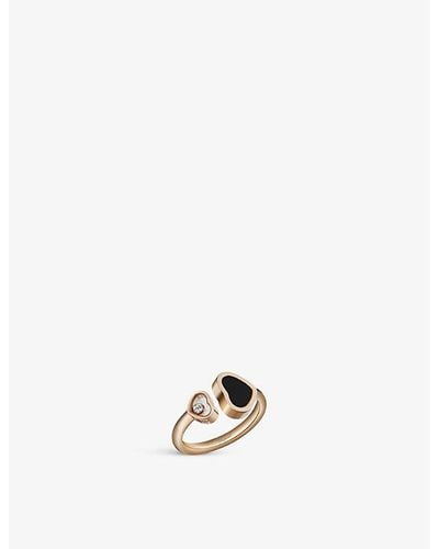 Chopard Happy Hearts 18ct Rose-gold And 0.05ct Round-cut Diamond Ring - Metallic