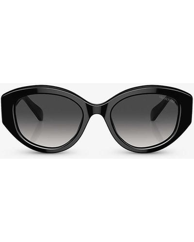 Swarovski Sk6005 Irregular-frame Acetate Sunglasses - Black