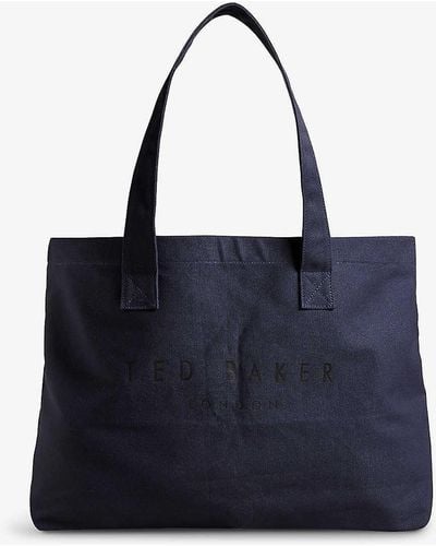 Ted Baker Logo-print Cotton Tote Bag - Black