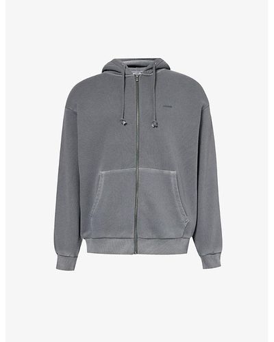 GYMSHARK Everywear Comfort Logo-embossed Zip-fastened Cotton-jersey Hoody - Gray