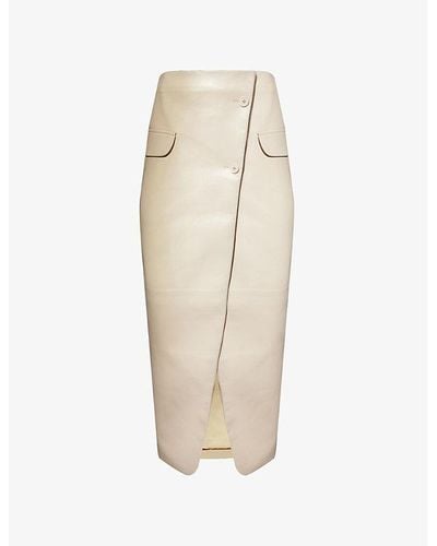 Frankie Shop Nan Crossover Faux-leather Maxi Skirt - Natural