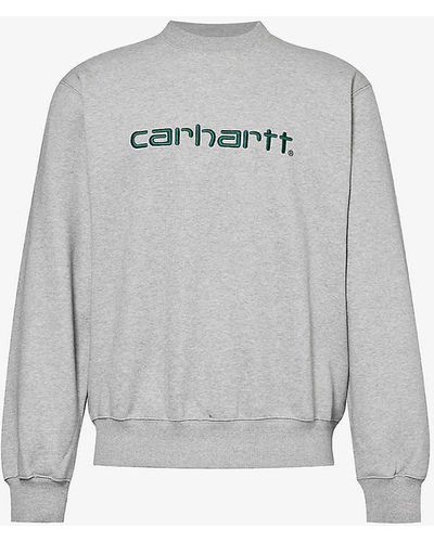 Carhartt Logo-embroidered Cotton-blend Sweatshirt - Grey