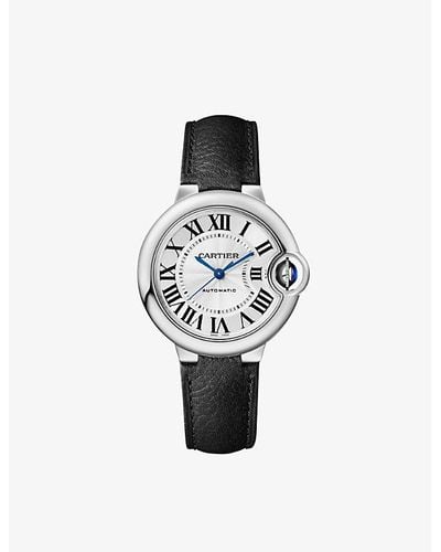 Cartier Crwsbb0037 Ballon Bleu Stainless-steel And Leather Watch - White
