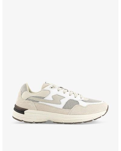 Stepney Workers Club Amiel S-strike Mesh, Suede And Leather Low-top Sneakers - White