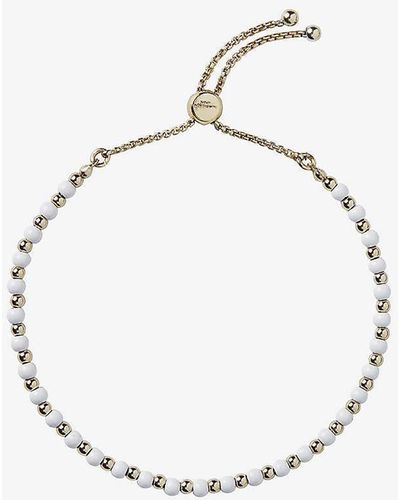 The White Company Beaded Yellow -plated Brass And Enamel Friendship Bracelet - White
