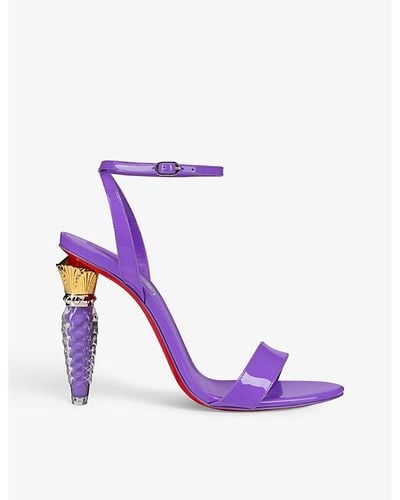 Christian Louboutin Lipgloss Queen 100 Patent-leather Heeled Sandals - Purple
