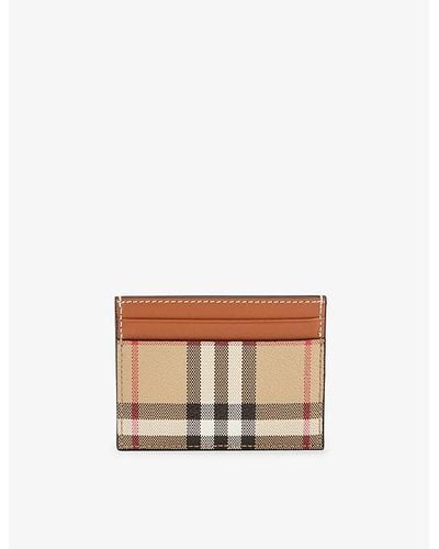 Burberry Check-print Faux-leather Card Holder - White