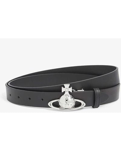 Vivienne Westwood Orb-embellished Leather Belt - Black