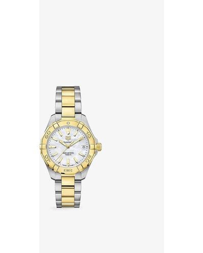 Tag Heuer Wbd1320.bb0320 Aquaracer 18ct Yellow Gold-plated Stainless-steel Quartz Watch - Metallic