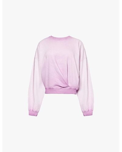 Isabel Marant Paulia Faded-wash Cotton-jersey Sweatshirt - Pink
