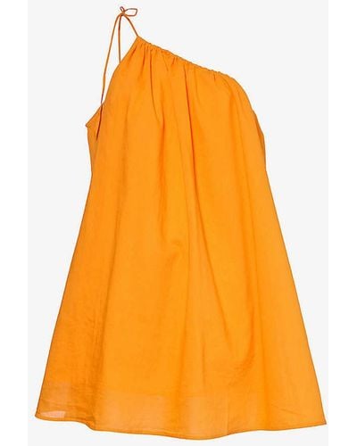 Seafolly Rio One-shoulder Cotton Mini Dress X - Orange