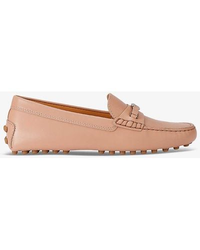 Tod's Gommino Studded-sole Leather Loafers - Pink
