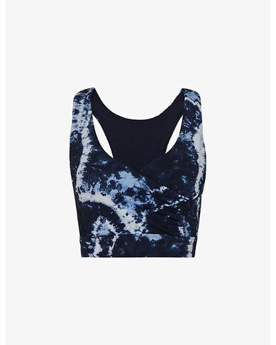 Whistles Tie-dye Print Recycled-polyester Sports Bra - Blue