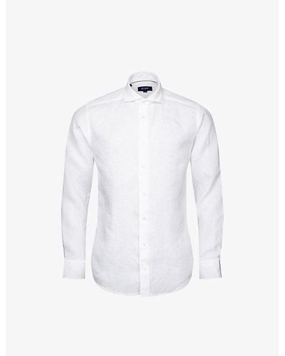 Eton Casual Buttoned-cuff Regular-fit Linen Shirt - White