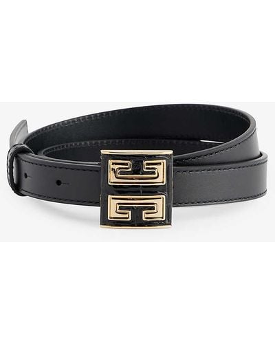 Givenchy Logo-buckle Leather Belt - Black