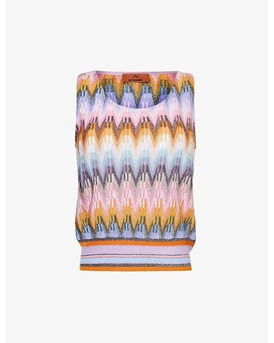 Missoni Chevron-pattern Metallic Knitted Top - Multicolor