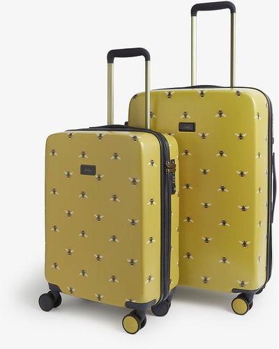 Joules Bee-print Polycarbonate Suitcase - Yellow