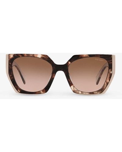 Prada Pr 15ws Rectangular-frame Acetate Sunglasses - Brown