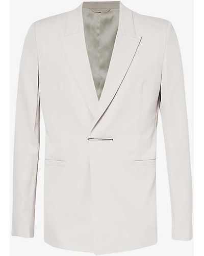 Givenchy Padded-shoulder Peak-lapel Wool Blazer - White