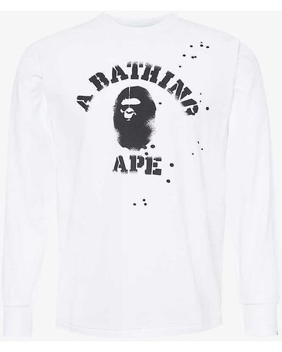 A Bathing Ape X Joshua Vides Branded-print Cotton-jersey T-shirt X - White