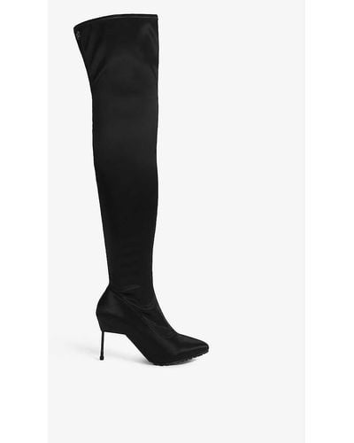 Kurt Geiger Barbican Ribbed Woven Over-the-knee Boots - Black