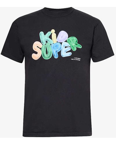 Kidsuper Bubble Branded-print Cotton-jersey T-shirt - Black