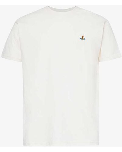 Vivienne Westwood Brand-embroidered Relaxed-fit Organic-cotton T-shirt X - White