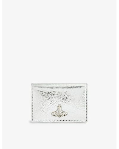 Vivienne Westwood Orb-logo Crinkled Faux-leather Card Holder - White