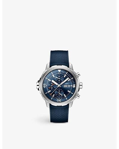 IWC Schaffhausen Iw376806 Aquatimer Stainless-steel And Rubber Automatic Watch - Blue