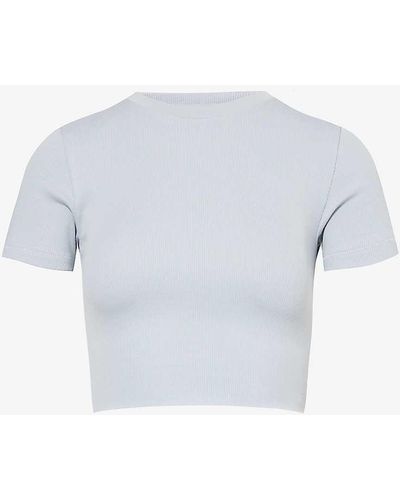 GYMSHARK Everywear Cropped Stretch-cotton Top - White