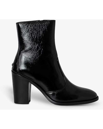 Zadig & Voltaire Preiser Wing-embellished Heeled Leather Ankle Boots - Black