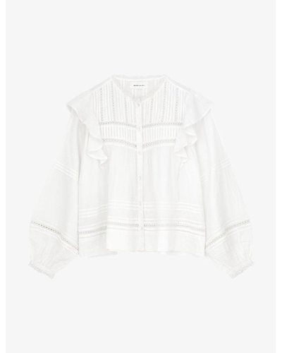 Skall Studio Courtesy Ruffle-trim Organic-cotton Shirt - White