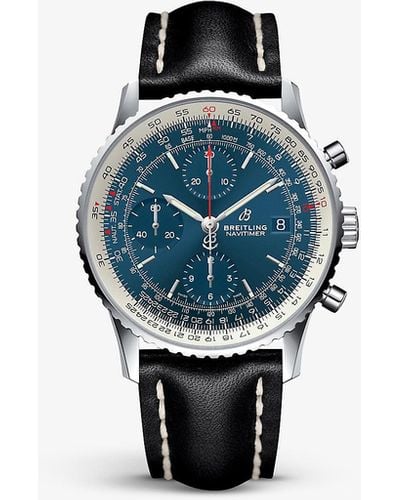 Breitling Navitimer 8 Stainless Steel And Leather Automatic Watch - Multicolor