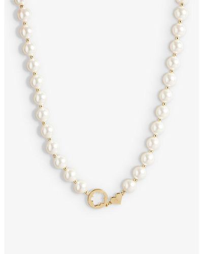 Ted Baker Palooma Glass-pearl Gold-tone Plated Brass Necklace - White