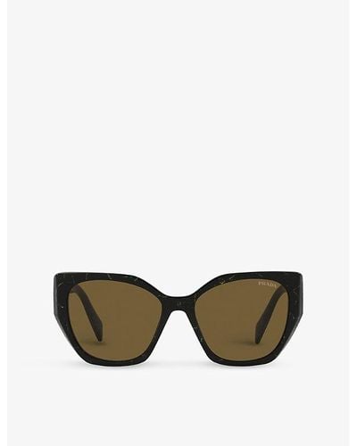 Prada Pr 19zs Cat-eye Frame Acetate Sunglasses - Black