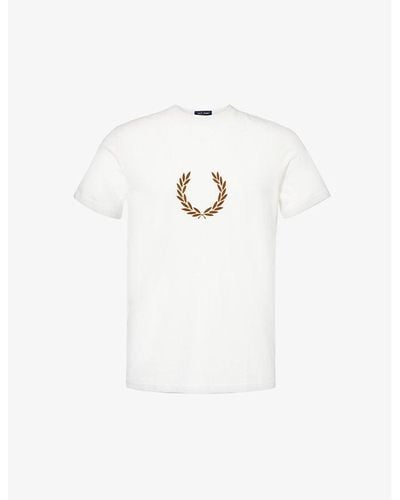 Fred Perry Ringer Logo-embellished Cotton-jersey T-shirt - White